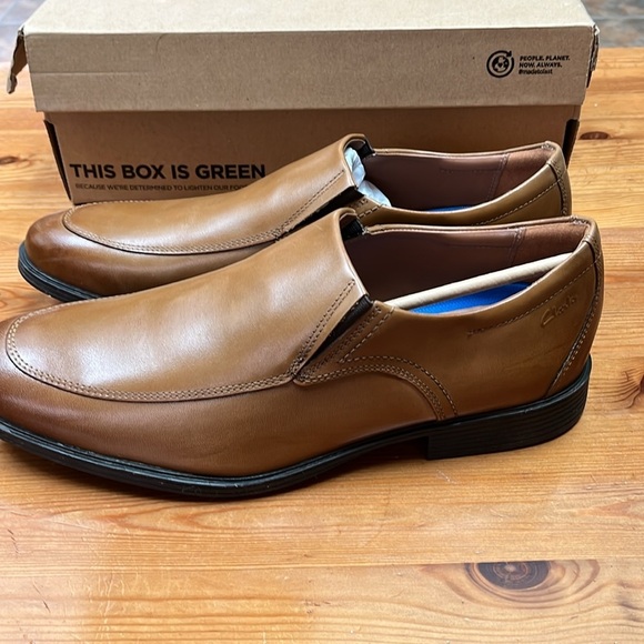 Clarks Men's Brown/Tan Shoes Oxford Loafers Winddon step 11.5 W new in box - Picture 3 of 14